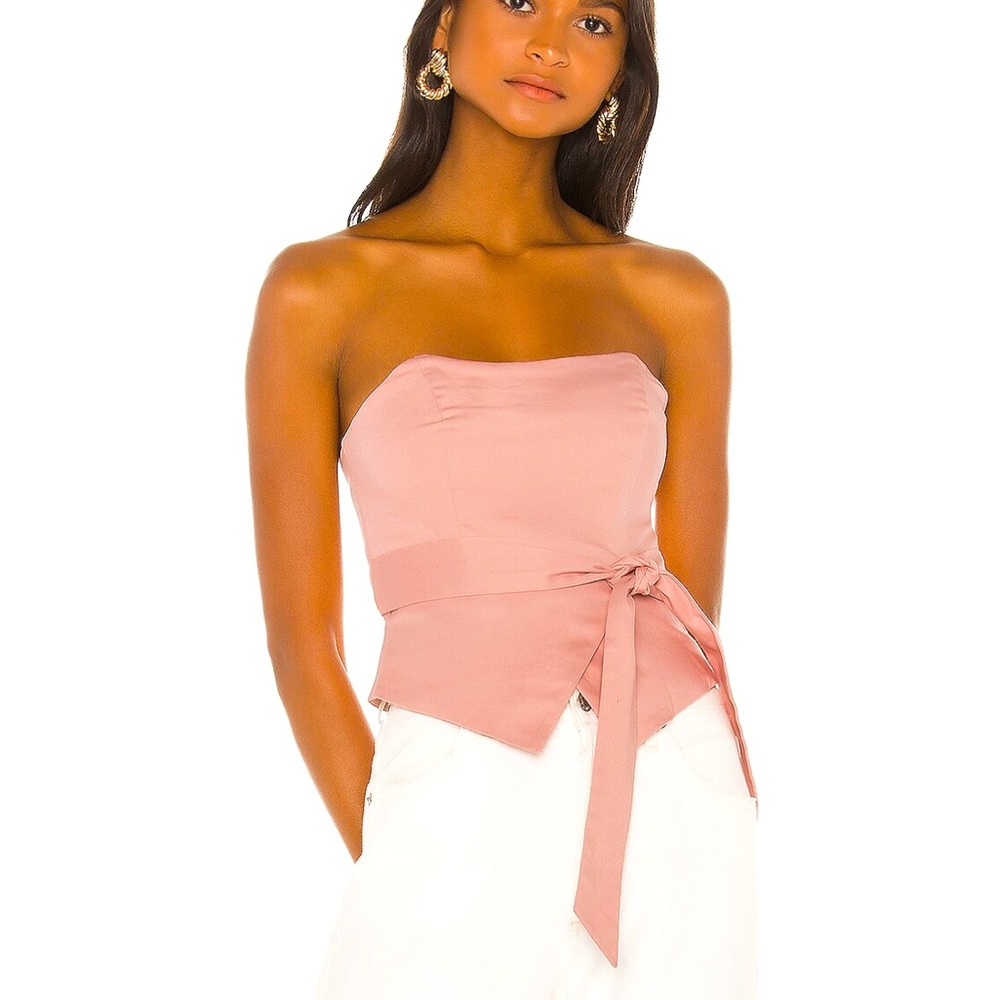 MAJORELLE Pink Strapless Blouse